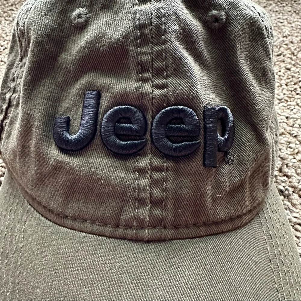 Jeep Embroidered Dark Olive Baseball Cap NWOT - Picture 2 of 5
